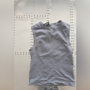 Athleta Light Gray Sleeveless Ribbed Tank